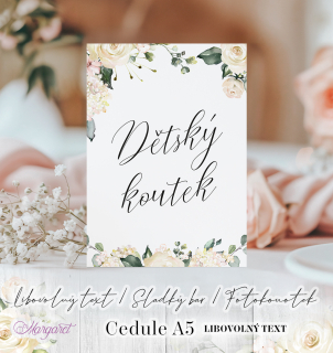 Svatební cedule A5 | Kolekce dle vlastního výběru