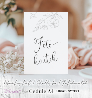 Svatební cedule A4 | Kolekce dle vlastního výběru