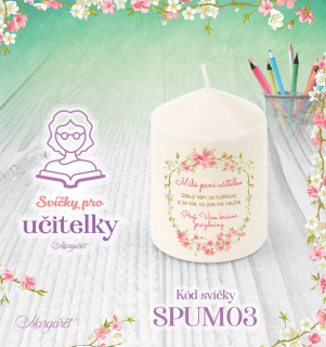 Svíčka s potiskem – Pro učitelky / Malá | Motiv 3