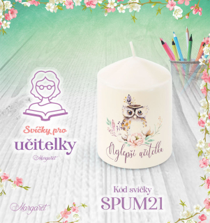 Svíčka s potiskem – Pro učitelky / Malá | Motiv 21