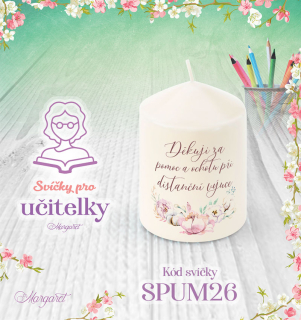 Svíčka s potiskem – Pro učitelky / Malá | Motiv 26
