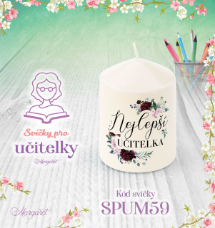 Svíčka s potiskem – Pro učitelky / Malá | Motiv 59