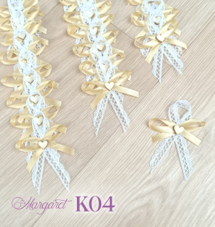Krajkové svatební vývazky K04 (Light Gold)
