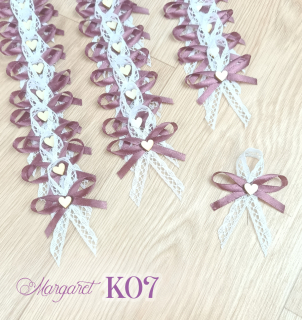 Krajkové svatební vývazky K07 (Dark Dusty Rose)