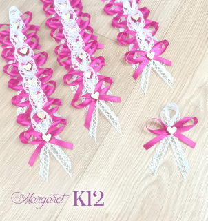 Krajkové svatební vývazky K12 (Fuchsia)