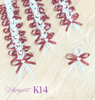 Krajkové svatební vývazky K14 (Deep Red)