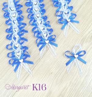 Krajkové svatební vývazky K16 (Blue)