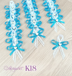 Krajkové svatební vývazky K18 (Turquoise)