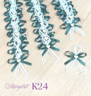 Krajkové svatební vývazky K24 (Bottle Green)
