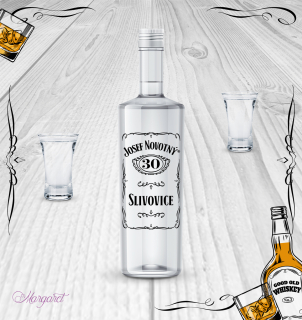 Průhledná etiketa na slivovici | Whiskey POZV_01