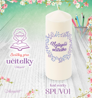 Svíčka s potiskem – Pro učitelky | Velká