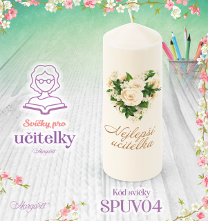 Svíčka s potiskem – Pro učitelky | Velká