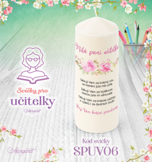 Svíčka s potiskem – Pro učitelky | Velká