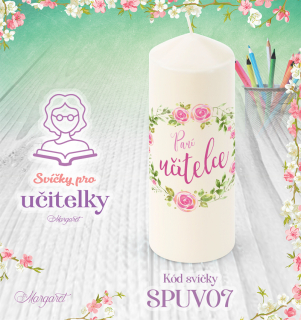Svíčka s potiskem – Pro učitelky | Velká