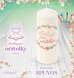 Svíčka s potiskem – Pro učitelky | Velká