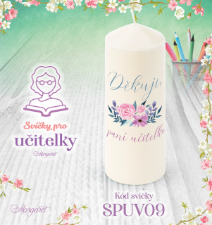 Svíčka s potiskem – Pro učitelky | Velká