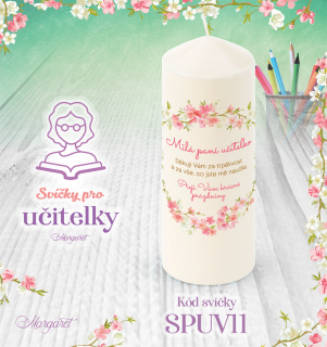 Svíčka s potiskem – Pro učitelky | Velká