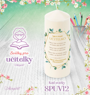 Svíčka s potiskem – Pro učitelky | Velká